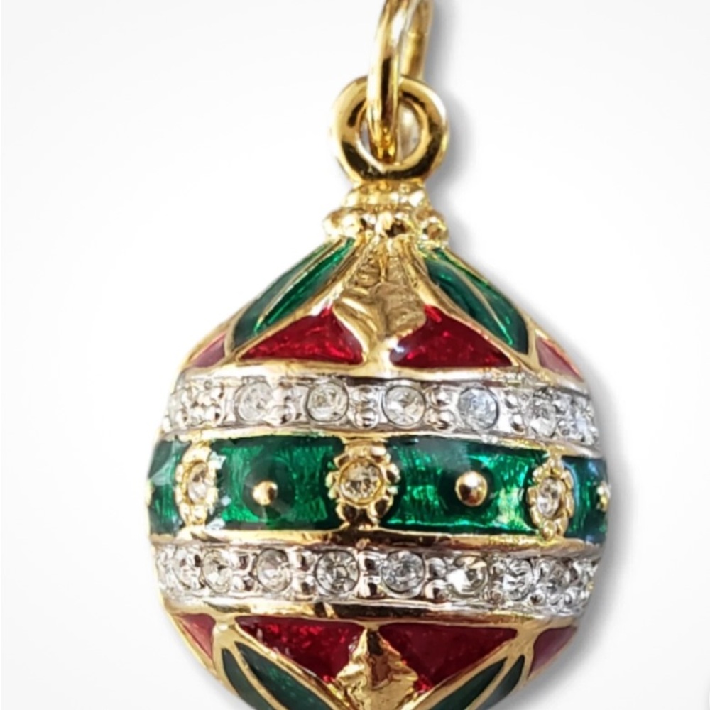Vintage Enamel Christmas Pendant